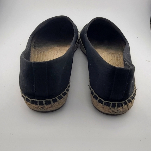 Tory Burch Black Canvas Espadrille Flats with White Cap Toe - Picture 6 of 8